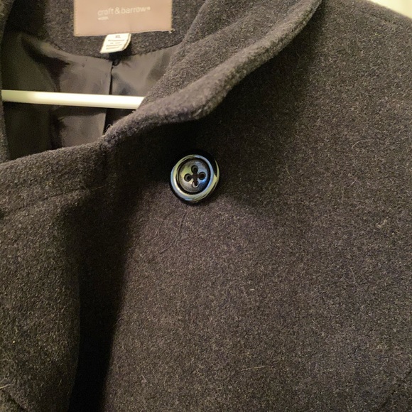 Croft & Barrow Black Double-Breasted Wool Pea Coat - Picture 3 of 10